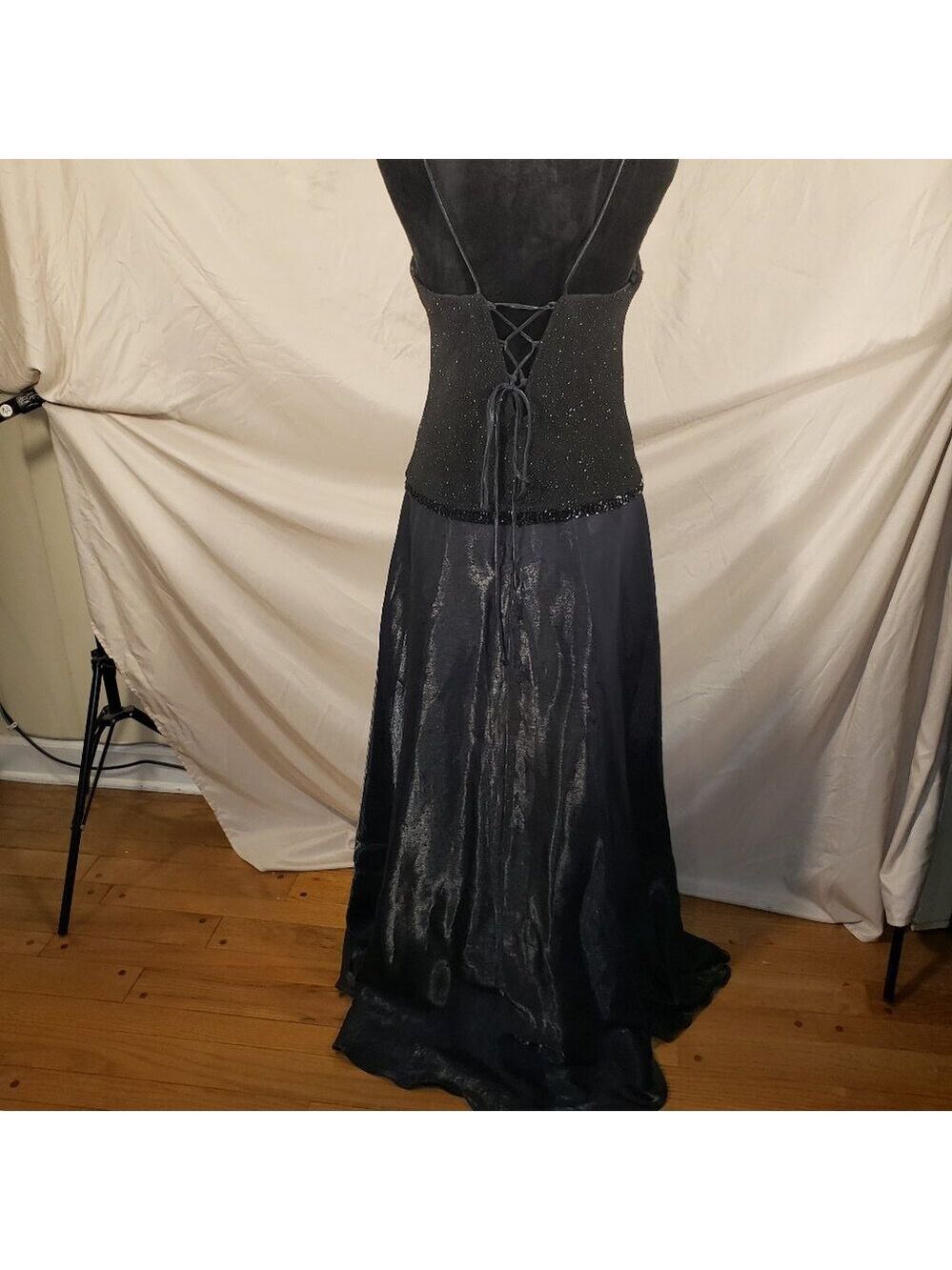 Betsy & Adam Black Sparkling Evening Gown - 14 - Picture 8 of 10